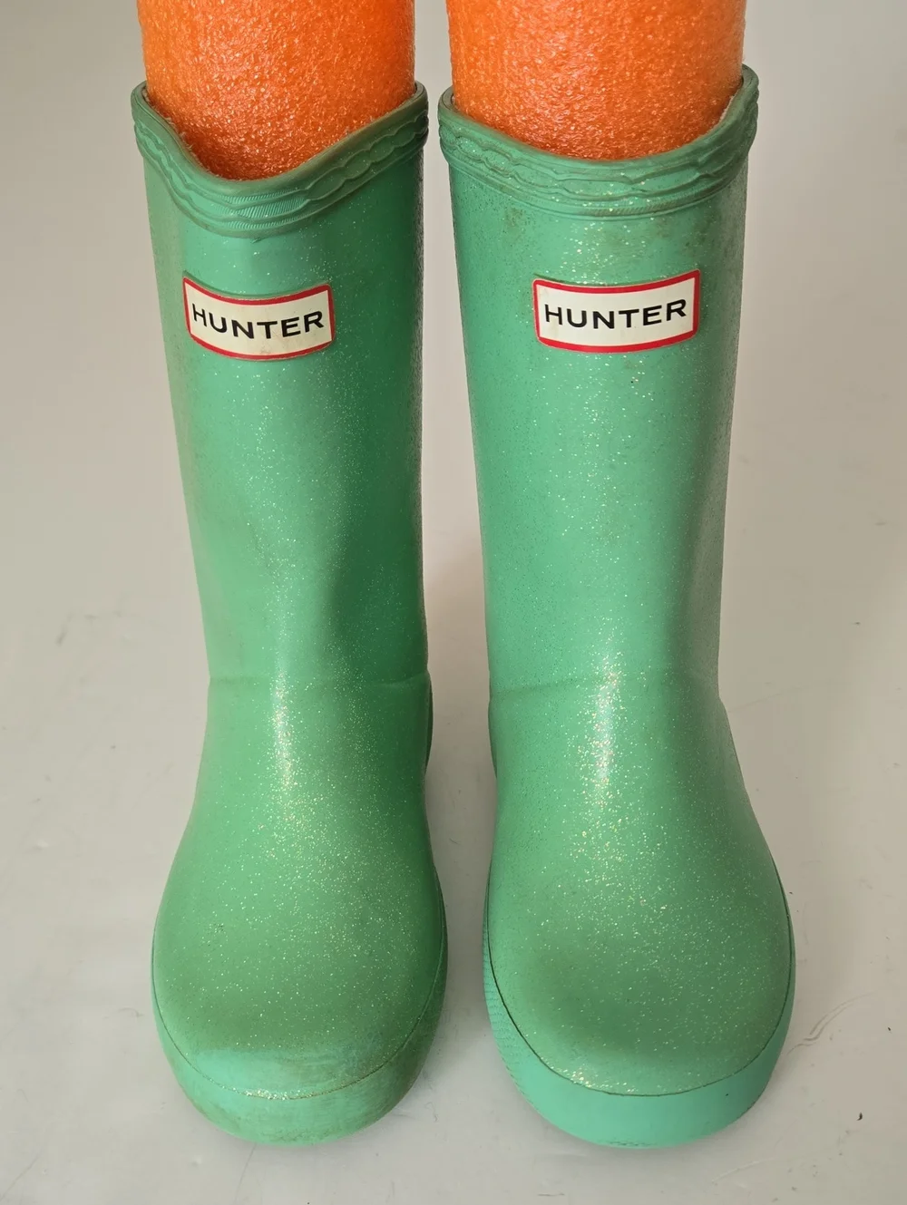 Hunter Kids Green Glitter Rain Boots Sparkle EU28 US 10 Toddler